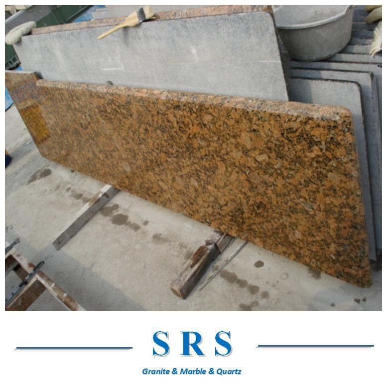 Giallo Fiorito Yellow Granite Slab for Countertop/Kitchen Top with Backsplash