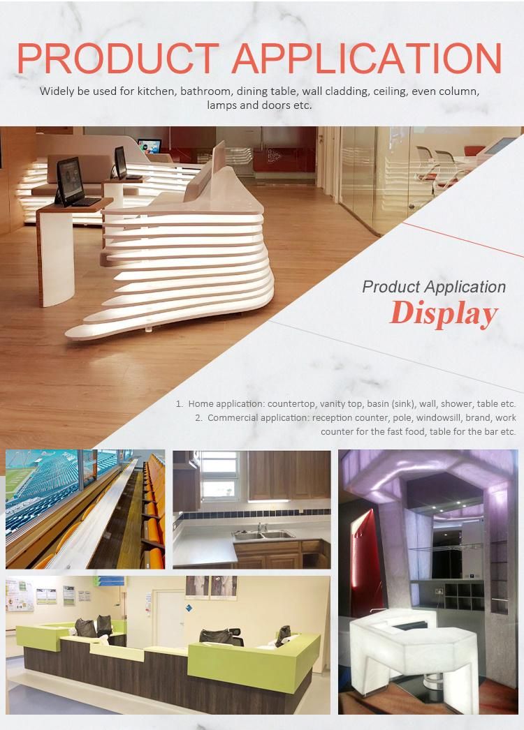 Solid Surface Translucent Decoration Solid Surface Sheet Faux Stone Fabrication Bathroom Vanity