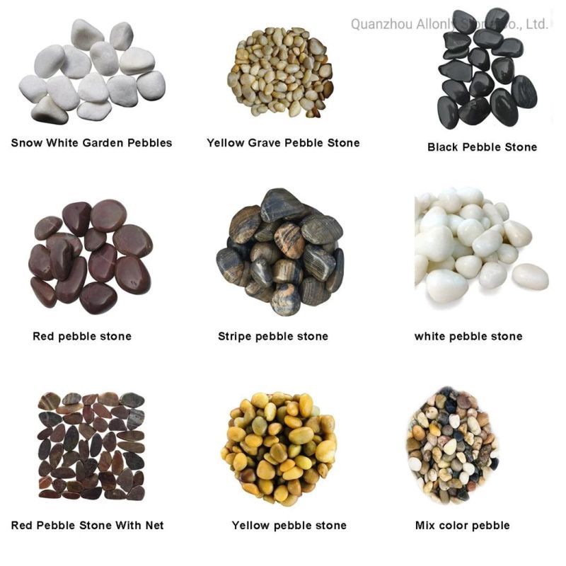 River Stone/ Beach Stones Meshed on Net Black Pebble Tile