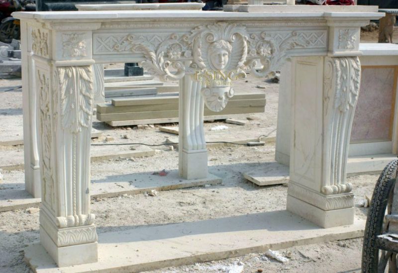 Factory Price Decorative Modern Indoor White Marble Victorian Fireplace