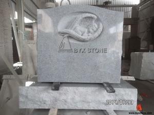 Granite Baby Monument / Infant Headstone with Wing Carving