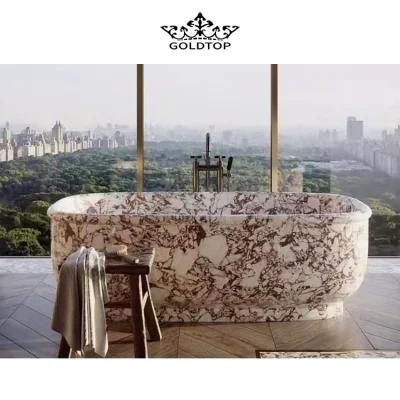 The High Grade Natural Stone Polished/ Honed Surface Bathroom/Kitchen /Living Room Countertop Calacatta Violet Marble for Home