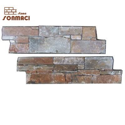 Rusty Natural Slate Cement Back Stone Panel
