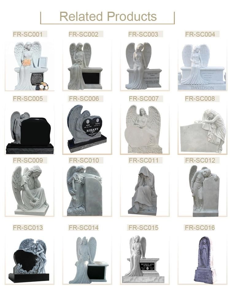 Custom Outdoor Graveyard Memorial Granite Headstone Marble Angel Statue Tombstone