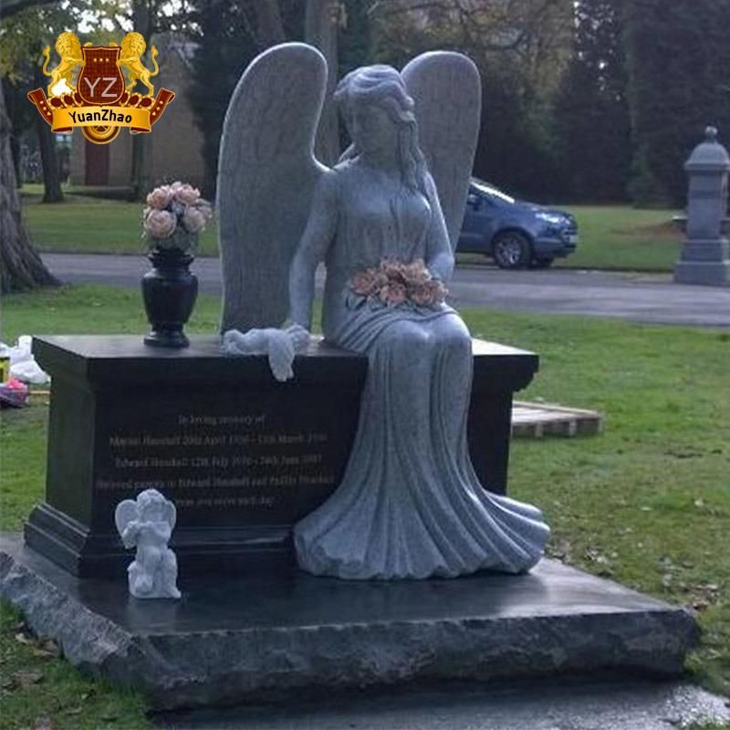 Granite Memorial Restingangel Gravestone Headstone Graveyard Decoration