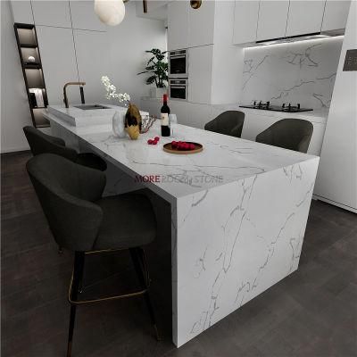 Engineered Stone Kitchen Countertop Calacatta White Marble Quartz Stone Slab