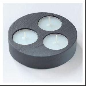 Sawn Round 3 Circle Candle Holder