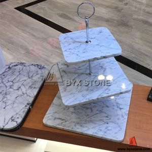 Carrara White Marble Accessories Dessert Dishes/Tray for Restaurant