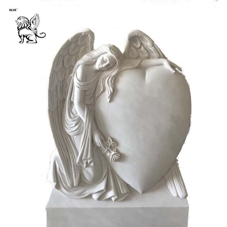 Marble Tombstone Grief Angels Statue Sculptures Tombstone and Monument Mty-26