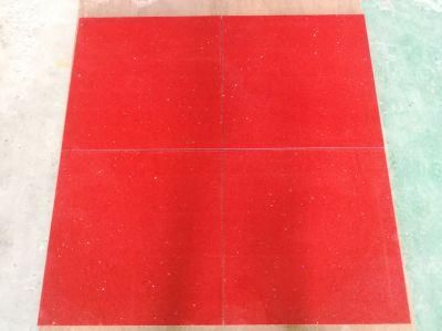 12mm Red and Black Polished Engineered Quartz Stone for Floor Tiles