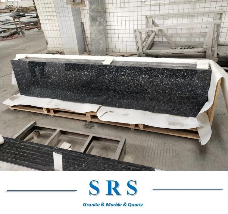 Solid Surface Natural Stone Granite Blue Pearl Granite Countertop with Sraight Nose, Bullnose, Ease Edge