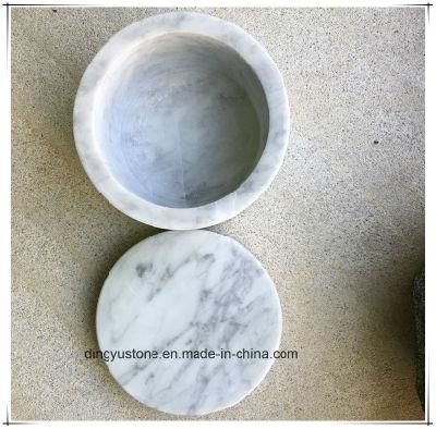 Natural White Marble Salt Bowl Pepper Bowl jewelry Box