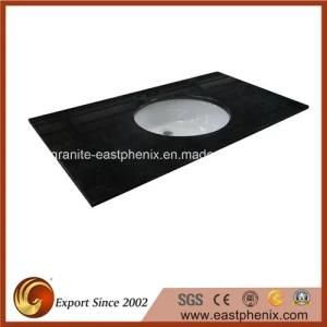 Natural Polished Black Galaxy Granite Vanity Tops for Bathroom