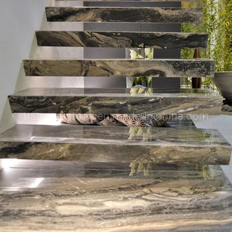 Polished Yellow Natural Stone/ Grantie Stairs/Step&Riser for Interior Floor/Upstairs