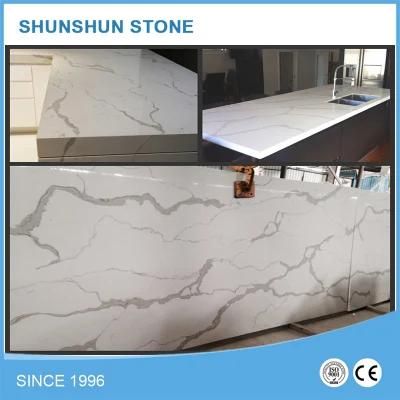 Calacatta White Quartz Countertop for Kitchen or Restaurant Bar