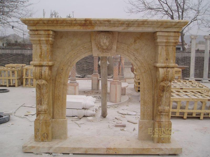 Chinese Marble Fireplaces Hand Carved White Marble Fireplace for Villa