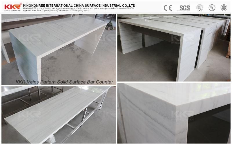 Kkr Factory Decorate Material Customized Artificial Stone Marble Pattern Kitchen Countertops