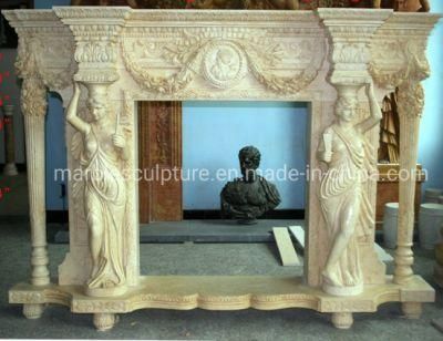 New Design Decorative Marble Fireplace Carved Figure Statue (SY-MF363)