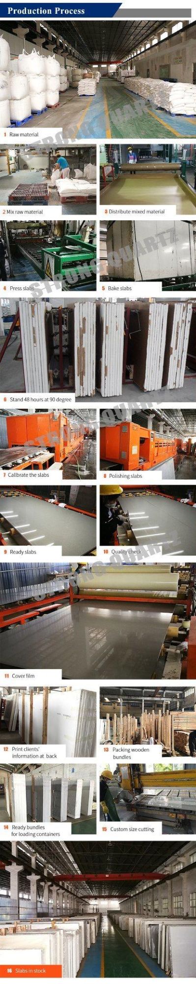 Wholesale Prefab Grey/White/Black/Blue/Yellow/Beige/Red Granite/Marble Looks Artificial Quartz Stone for Kitchen/Bathroom Countertops