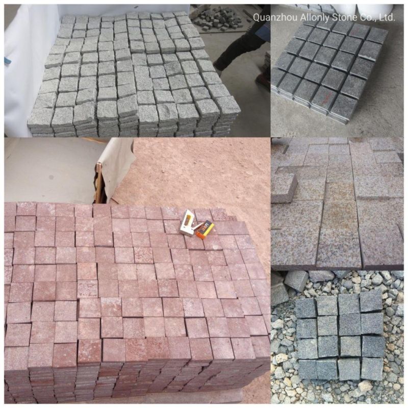 Natural Paving Floor Mesh Granite Cube Stone Cobblestone for Driveway