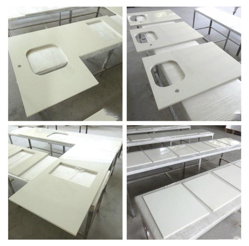 Marble Solid Surface Stone Building Material Counter Top Bathroom Vanity (KKR-200213-3)