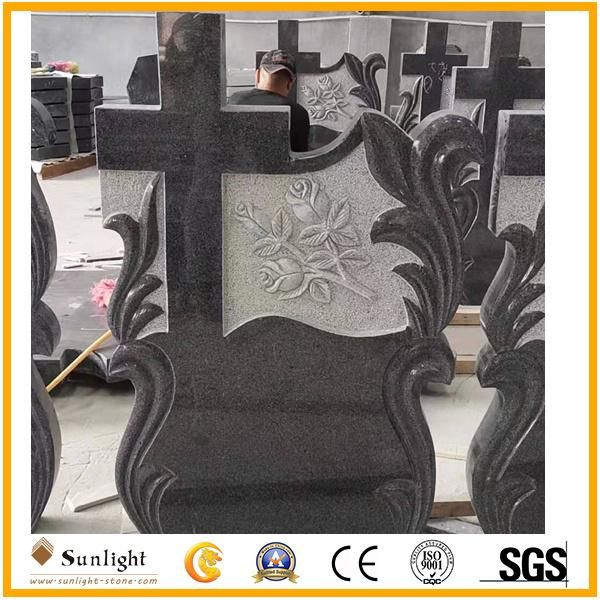 High Quality G654 Dark Granite Memorial Monument Tombstone
