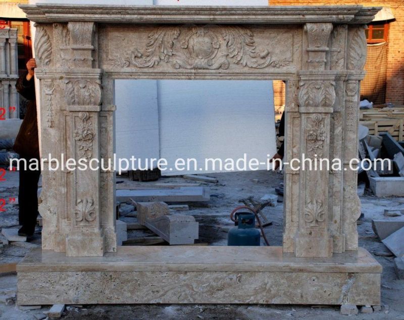 High Quality Home Decoration Antique Exquisite Marble Fireplace (SYMF-125)