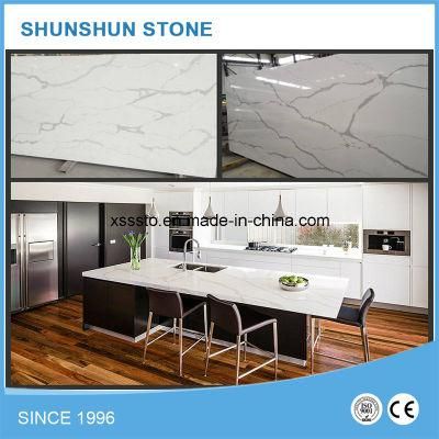 Artificial Calacatta White Quartz Countertops for Kitchen
