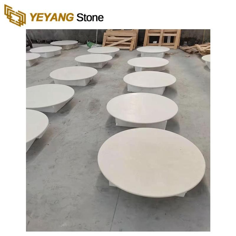 White Quartz Countertop Table Surface Artificial Marble Look Quartz Slab