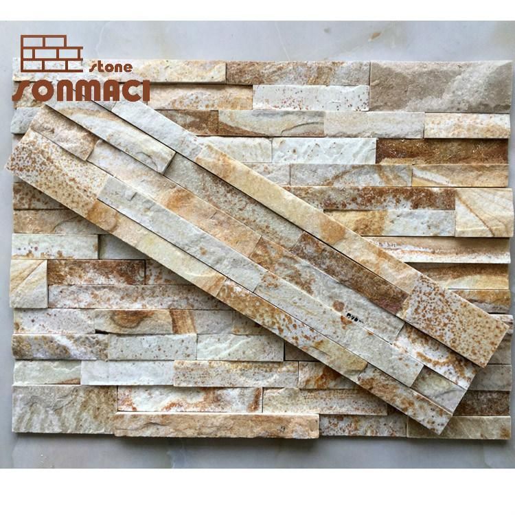 Beige Straight Edge External Stone Wall Cladding