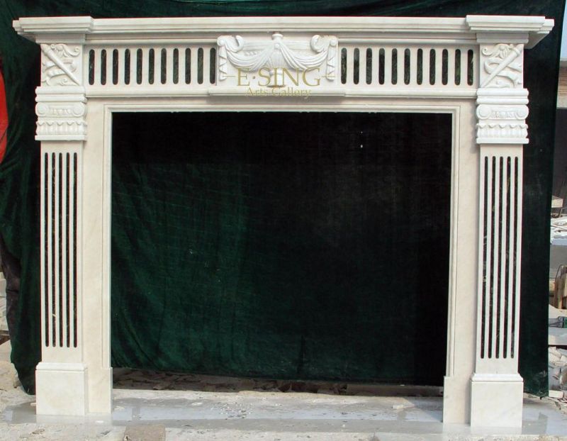 Natural Marble Fireplace Mantel Indoor Stone Fireplaces