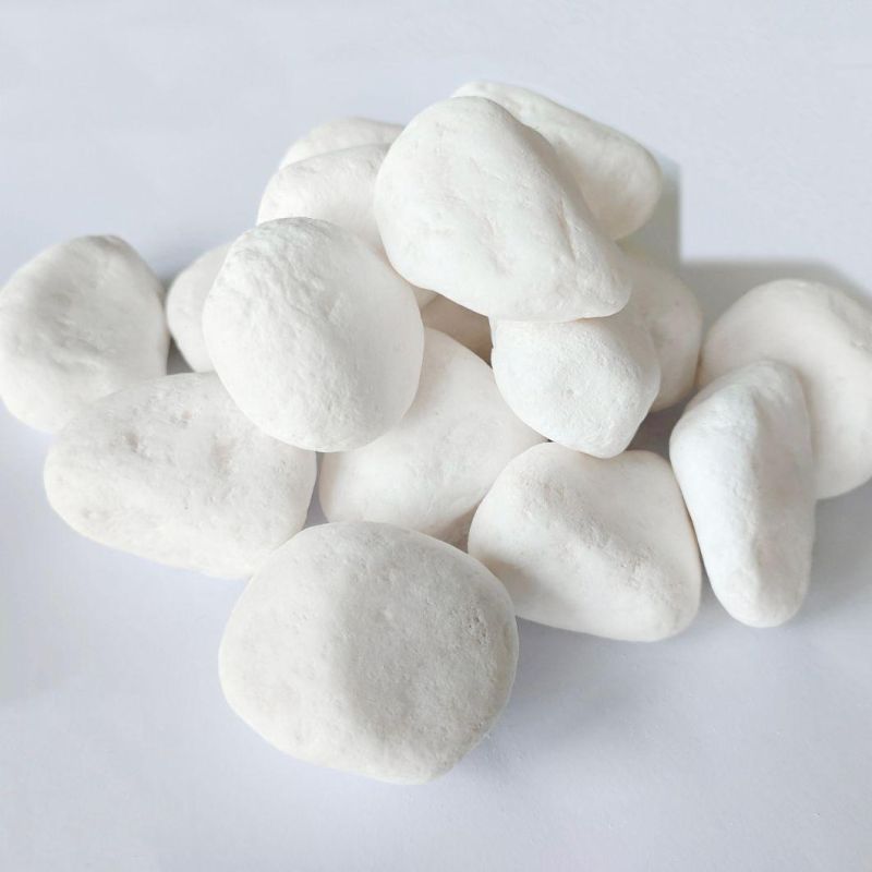 Tumbled Marble Chips Snow White Pebble Stone