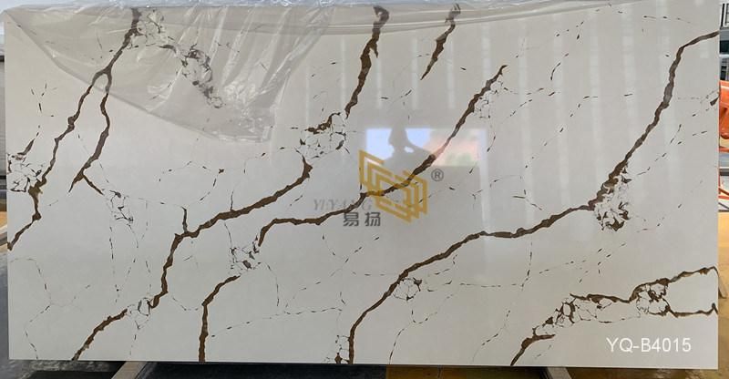 Calacatta Gold Quartz Slabs for Kitchen Island/Shower/Wall/Countertop