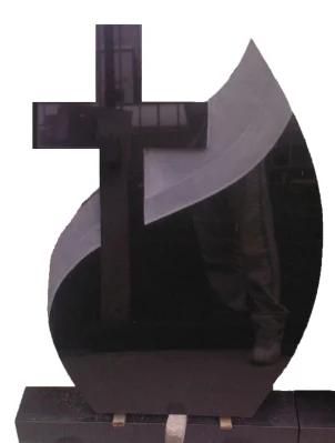 European Simple Granite Tombstone Black Monument