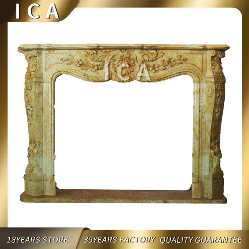 Luxury Living Room Modern Marble Stone Classical Fireplace