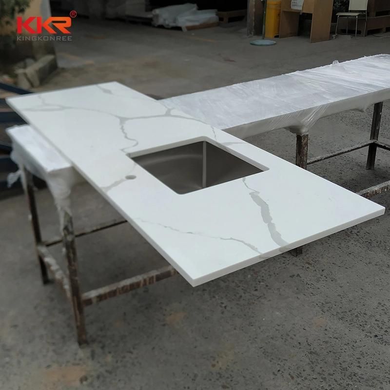 New Color Marble Pattern Prefab Acrylic Solid Surface Kitchen Top