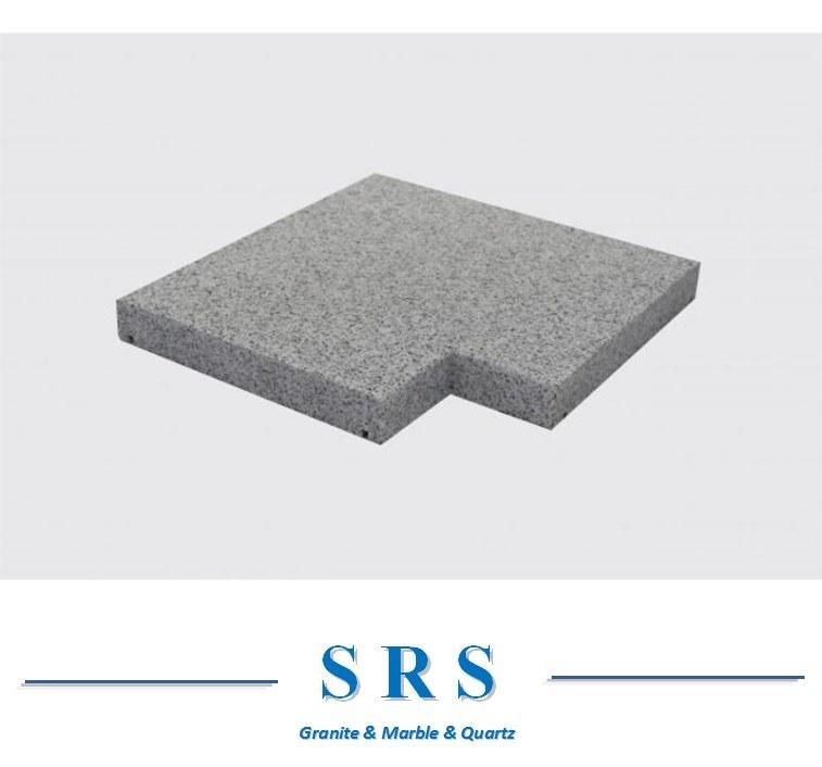 Hot Sale Natural Chinese Sesame Dark Grey Granite Stone Flamed Surface Bullnose Edge Pool Coping for Swimming Pool