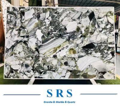 China Ice Green Black/Green/White Metamorphic Conglomerate Disorderly Lines Marble for Interior Decoration/ Component/Lavabo