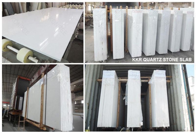 3/4" White and Black Marble Artificial Quartz Stone for Kithchen Countertop