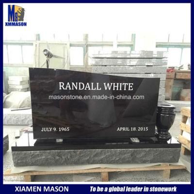 Indian Black Granite American Style Cemetery Headstone