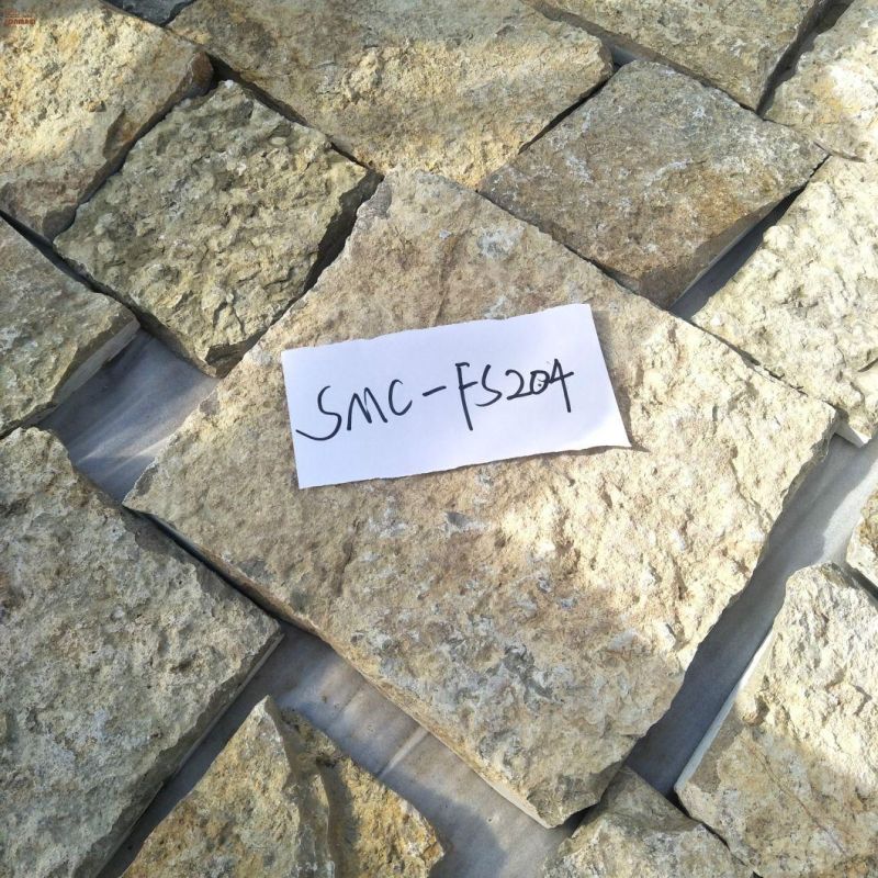 Natural Yellow Squar Shape Free Form Granite Stone Tiles