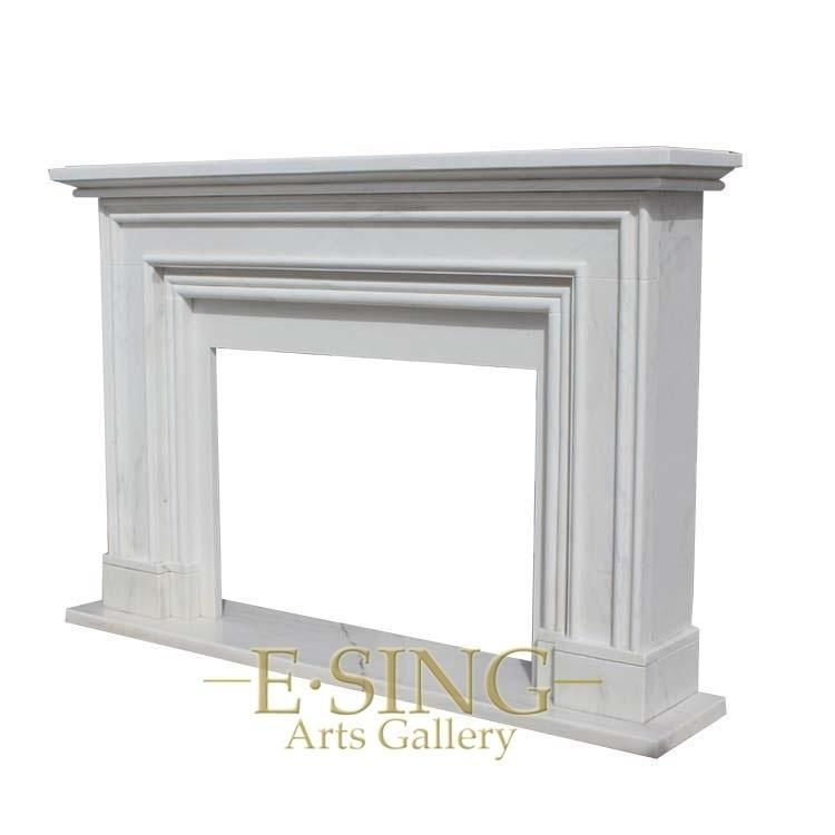 Hand Carving Customize Fireplace Natural White Marble Fireplace Mantel
