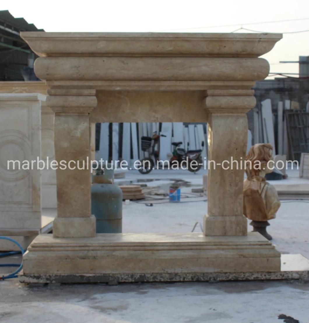 High Quality Middle Simple Style Marble Fireplace (SYMF-294)
