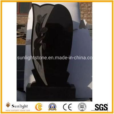 European/Russian/American Style Black Granite/Marble Tombstone Monument with Custom Design