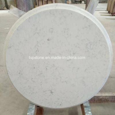 Artificial Carrara White Quartz Round Table Top