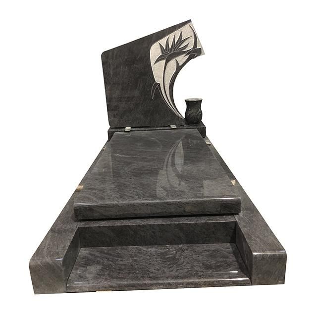 Unique Design Bahama Blue Granite Female Memorial Stone