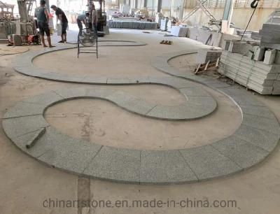 Nature Grey G654 Granite Bush-Hammered Arc Flat Shape Tile