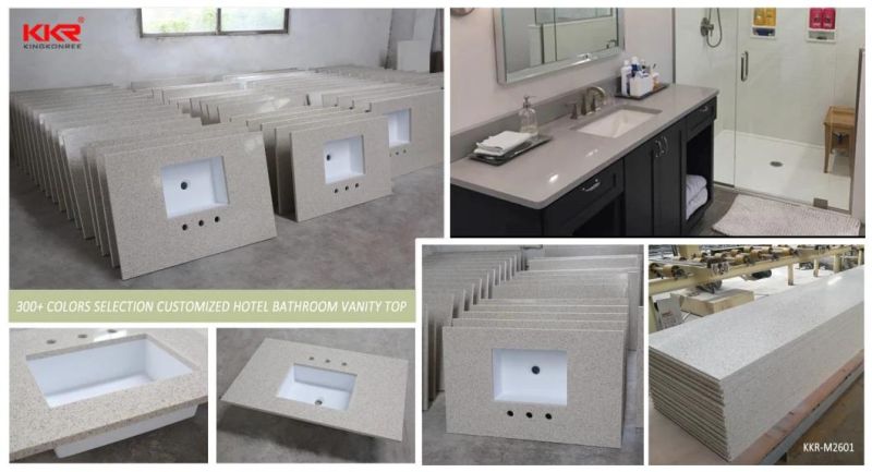 Kingkonree Solid Surface Vanity Bathroom Top with Basin