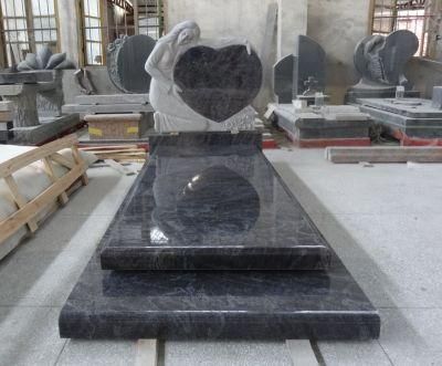 Best Selling Angel with Heart Granite Tombstone