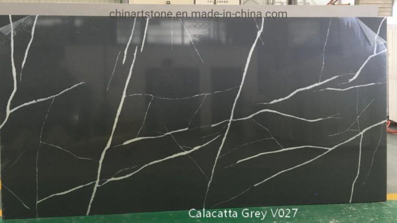 Artificial Sintered or Quartz Stone Calacatta White Slab Countertop